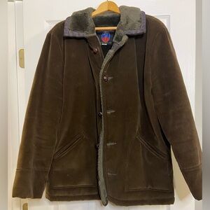 VTG Grande Bay Jacket Mens 42 Wide Wale Corduroy Shearling Western Made in Japan